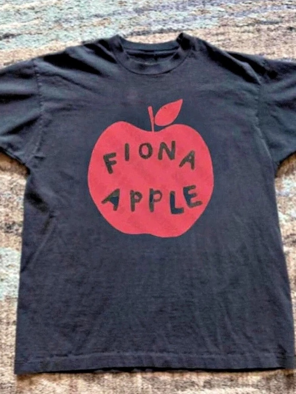 Apple Graphic Tee in Black & Red